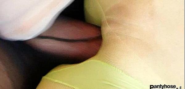  Horny amateurs love nylon panty hose when sexing